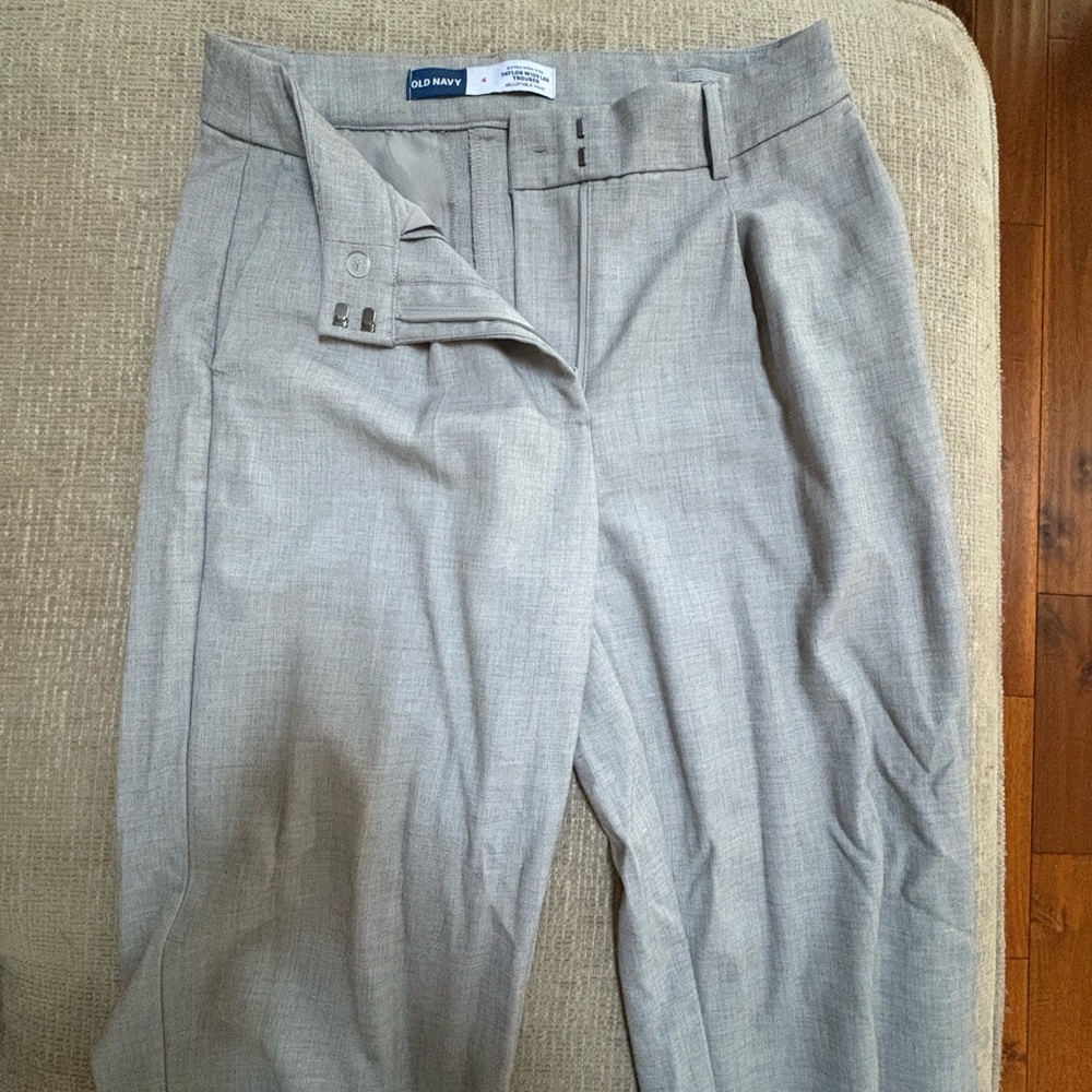 Old Navy Taylor Wide-leg Light Gray Trousers